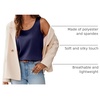 Zeagoo Silk Satin Tank Tops for Women Scoop Neck Sleeveless Camisole Tops(Navy Blue)