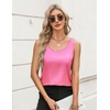 Zeagoo Silk Satin Tank Tops for Women Scoop Neck Sleeveless Camisole Tops(Peach Pink)