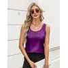 Zeagoo Silk Satin Tank Tops for Women Scoop Neck Sleeveless Camisole Tops(Purple)