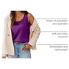 Zeagoo Silk Satin Tank Tops for Women Scoop Neck Sleeveless Camisole Tops(Purple)