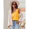 Zeagoo Silk Satin Tank Tops for Women Scoop Neck Sleeveless Camisole Tops(Yellow)