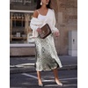Zeagoo Skirts for Women High Waist Skirt Elegant Midi Skirt Satin(An445)