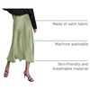 Zeagoo Skirts for Women High Waist Skirt Elegant Midi Skirt Satin(Apple Green)