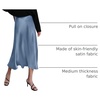 Zeagoo Skirts for Women High Waist Skirt Elegant Midi Skirt Satin(Clear Blue)