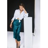Zeagoo Skirts for Women High Waist Skirt Elegant Midi Skirt Satin(Dark Blue)