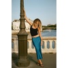 Zeagoo Skirts for Women High Waist Skirt Elegant Midi Skirt Satin(Dark Blue)