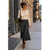 Zeagoo Skirts for Women High Waist Skirt Elegant Midi Skirt Satin(Dot Black White)