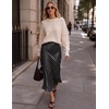 Zeagoo Skirts for Women High Waist Skirt Elegant Midi Skirt Satin(Dot Black White)
