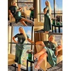Zeagoo Skirts for Women High Waist Skirt Elegant Midi Skirt Satin(Green)