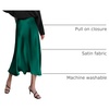 Zeagoo Skirts for Women High Waist Skirt Elegant Midi Skirt Satin(Green)
