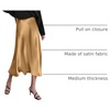 Zeagoo Skirts for Women High Waist Skirt Elegant Midi Skirt Satin(Khaki)