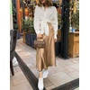 Zeagoo Skirts for Women High Waist Skirt Elegant Midi Skirt Satin(Khaki)