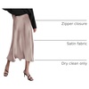 Zeagoo Skirts for Women High Waist Skirt Elegant Midi Skirt Satin(Light Khaki)