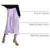 Zeagoo Skirts for Women High Waist Skirt Elegant Midi Skirt Satin(Lilac)