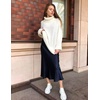 Zeagoo Skirts for Women High Waist Skirt Elegant Midi Skirt Satin(Navy Blue)