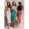 Zeagoo Skirts for Women High Waist Skirt Elegant Midi Skirt Satin(Pat8)