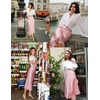 Zeagoo Skirts for Women High Waist Skirt Elegant Midi Skirt Satin(Pink)