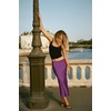 Zeagoo Skirts for Women High Waist Skirt Elegant Midi Skirt Satin(Purple-01)