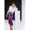 Zeagoo Skirts for Women High Waist Skirt Elegant Midi Skirt Satin(Purple-01)