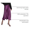 Zeagoo Skirts for Women High Waist Skirt Elegant Midi Skirt Satin(Purple-01)