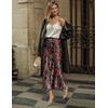 Zeagoo Skirts for Women High Waist Skirt Elegant Midi Skirt Satin(Red Floral)