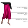 Zeagoo Skirts for Women High Waist Skirt Elegant Midi Skirt Satin(Rose)