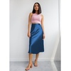 Zeagoo Skirts for Women High Waist Skirt Elegant Midi Skirt Satin(Royal Blue)