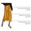 Zeagoo Skirts for Women High Waist Skirt Elegant Midi Skirt Satin(Yellow)