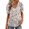 Zeagoo Women Button Down Shirts Puff Short Sleeve Blouses Chiffon Tops(Apricot-an443)