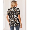 Zeagoo Women Button Down Shirts Puff Short Sleeve Blouses Chiffon Tops(Black-cx312)