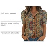Zeagoo Women Button Down Shirts Puff Short Sleeve Blouses Chiffon Tops(Boho-mz721)