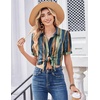 Zeagoo Women Button Down Shirts Puff Short Sleeve Blouses Chiffon Tops(Multicolor-cx289)