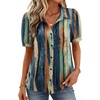 Zeagoo Women Button Down Shirts Puff Short Sleeve Blouses Chiffon Tops(Multicolor-cx289)