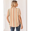Zeagoo Women Button Down Shirts Puff Short Sleeve Blouses Chiffon Tops(Stripes-tw720)