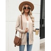 Zeagoo Women Long Cardigan Sweaters Lightweight Open Front Duster Knit Fashion Sweater Coats Trendy Cardigans with Pocket(Beige)