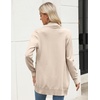 Zeagoo Women Long Cardigan Sweaters Lightweight Open Front Duster Knit Fashion Sweater Coats Trendy Cardigans with Pocket(Beige)