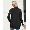 Zeagoo Women Long Cardigan Sweaters Lightweight Open Front Duster Knit Fashion Sweater Coats Trendy Cardigans with Pocket(Black)