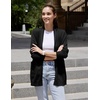 Zeagoo Women Long Cardigan Sweaters Lightweight Open Front Duster Knit Fashion Sweater Coats Trendy Cardigans with Pocket(Black)