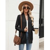 Zeagoo Women Long Cardigan Sweaters Lightweight Open Front Duster Knit Fashion Sweater Coats Trendy Cardigans with Pocket(Black)