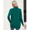 Zeagoo Women Long Cardigan Sweaters Lightweight Open Front Duster Knit Fashion Sweater Coats Trendy Cardigans with Pocket(Green)