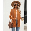 Zeagoo Women Long Cardigan Sweaters Lightweight Open Front Duster Knit Fashion Sweater Coats Trendy Cardigans with Pocket(Orange)