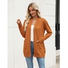 Zeagoo Women Long Cardigan Sweaters Lightweight Open Front Duster Knit Fashion Sweater Coats Trendy Cardigans with Pocket(Orange)