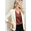 Zeagoo Women Satin V Neck Blouse Cap Short Sleeve Business Casual Top S-2XL(Brown)