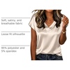 Zeagoo Women Satin V Neck Blouse Cap Short Sleeve Business Casual Top S-2XL(Light Grey)