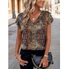 Zeagoo Women Satin V Neck Blouse Cap Short Sleeve Business Casual Top S-2XL(Mz721)