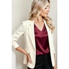 Zeagoo Women Satin V Neck Blouse Cap Short Sleeve Business Casual Top S-2XL(Wine Red)
