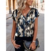 Zeagoo Women Satin V Neck Blouse Cap Short Sleeve Business Casual Top S-2XL(Zr220)