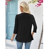 Zeagoo Women’s 2026 Summer 3/4 Sleeve Lightweight Cardigans Ruffles Coverup(A-black)
