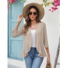 Zeagoo Women’s 2026 Summer 3/4 Sleeve Lightweight Cardigans Ruffles Coverup(Apricot)