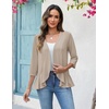 Zeagoo Women’s 2026 Summer 3/4 Sleeve Lightweight Cardigans Ruffles Coverup(Apricot)